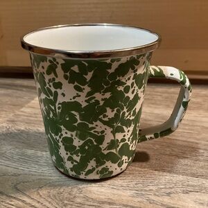 Green Swirl Latte Mug Enamelware